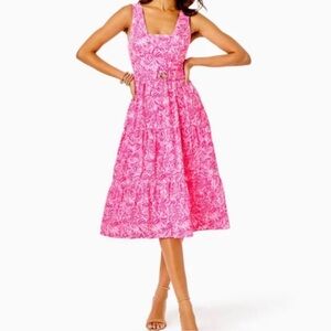 Lilly Pulitzer Vibrant Pink Midi Dress
